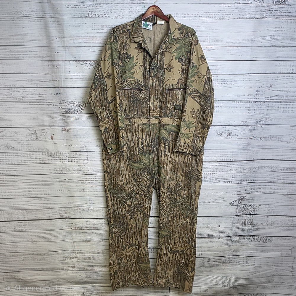 Vintage Liberty Camo Realtree Long Coveralls Mens 2XL Regular USA Cotton Blend‎